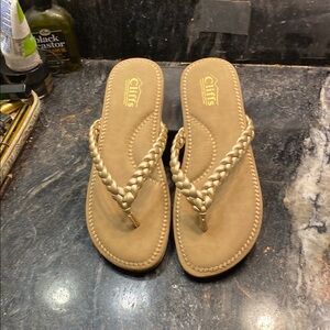 Women's Gold Braided Sandals